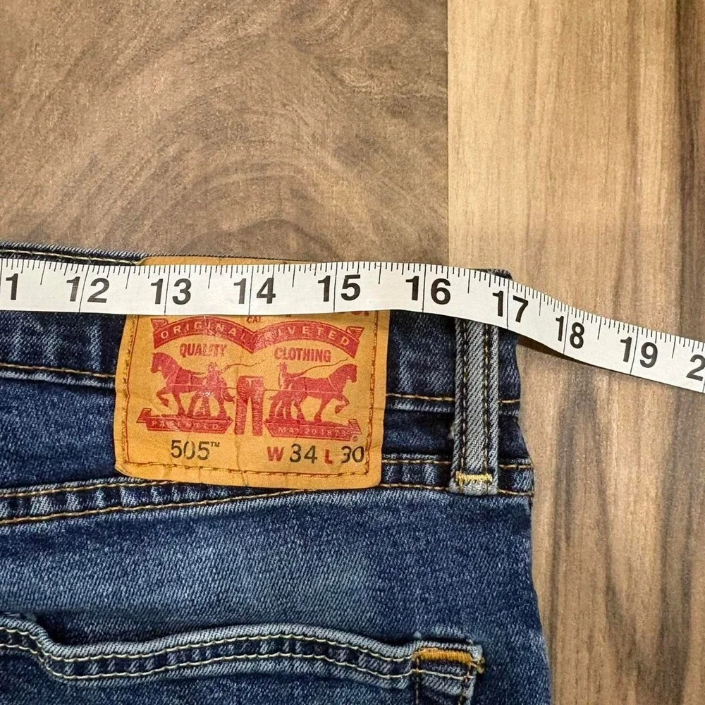 Vintage 2000s Levi's 505 Jeans Blue Baggy Loose Fit Straight Leg Denim